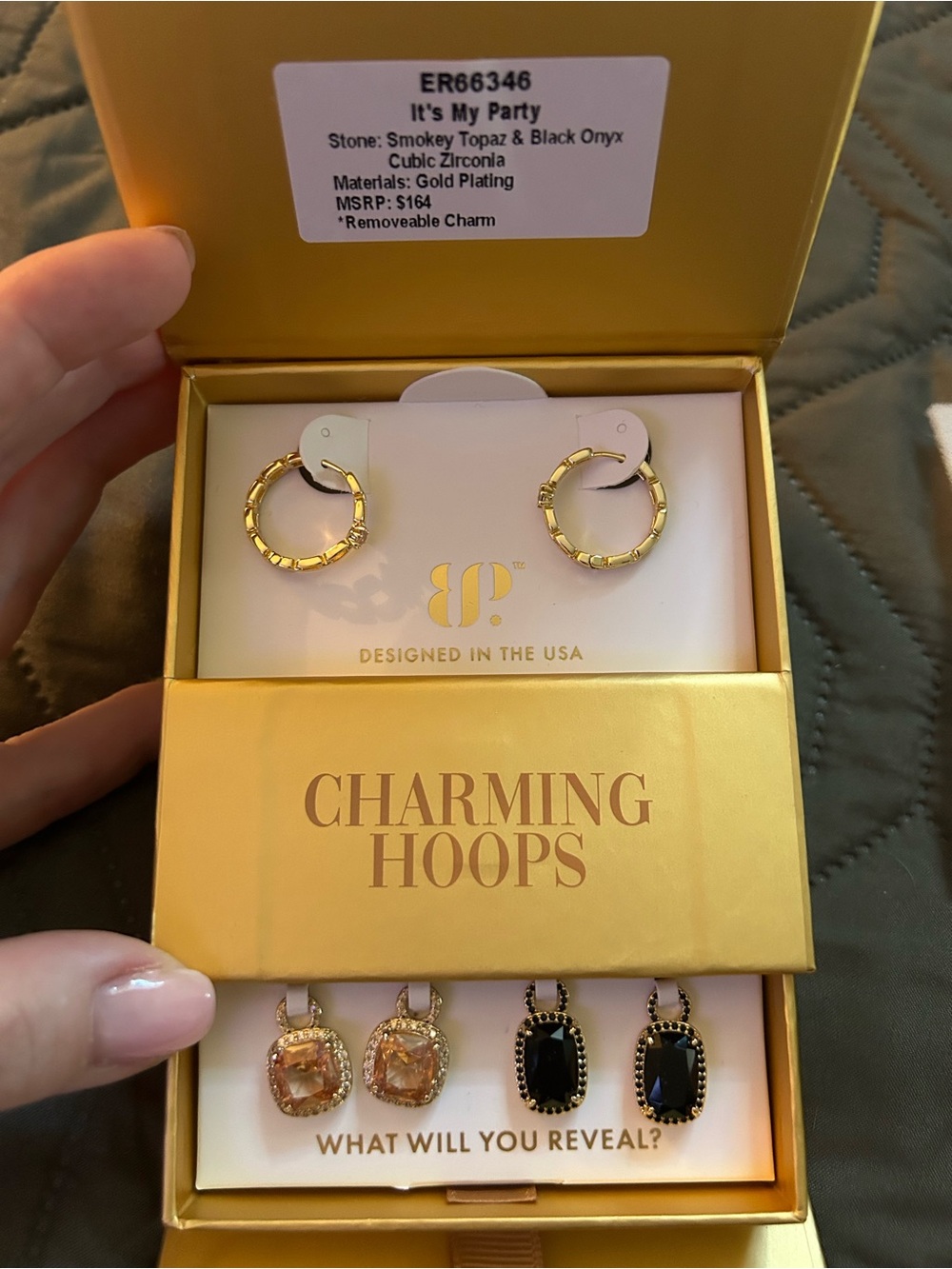 Bomb Party | Charming Hoops | It’s My Party | Gold Hoop Earrings | NWT